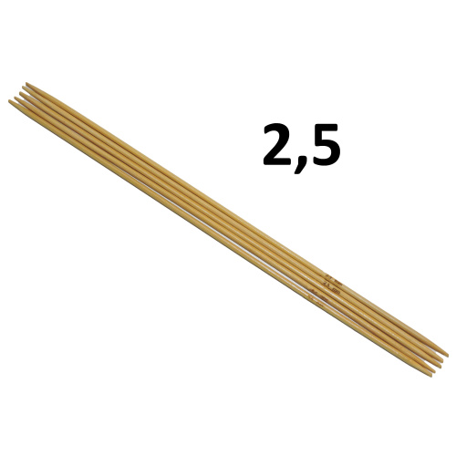 Спицы чулочные, бамбуковые, 20 см