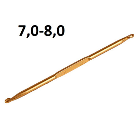Крючок вязальный, двусторонний, алюминиевый, 13,5 см