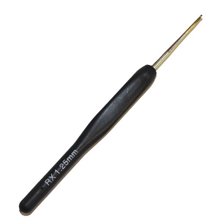 Крючок вязальный, алюминиевый с пластиковой черной ручкой, 13,5 см